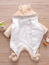 Load image into Gallery viewer, Baby Rabbit Decor Long Sleeve Hooded Snapped Jumpsuit