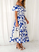 Load image into Gallery viewer, Tiered Smocked Puff Sleeve Dress