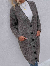 Load image into Gallery viewer, Button Down Longline Cardigan with Pockets