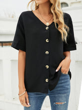 Load image into Gallery viewer, V-Neck Dropped Shoulder Shirt