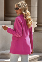 Load image into Gallery viewer, Double-Breasted Padded Shoulder Blazer with Pockets