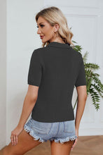 Load image into Gallery viewer, Johnny Collar Short Sleeve Knit Top
