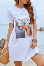 Load image into Gallery viewer, Round Neck Short Sleeve T-Shirt Dress