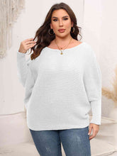 Load image into Gallery viewer, Full Size Boat Neck Batwing Sleeve Sweater