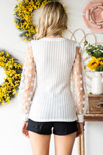Load image into Gallery viewer, Textured Applique Long Sleeve Blouse