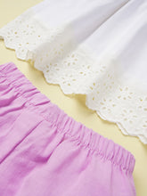 Load image into Gallery viewer, Baby Girl Spliced Lace Cami and Elastic Waist Shorts Set