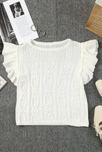 Load image into Gallery viewer, Flutter Sleeve Pompom Detail Knit Top