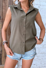 Load image into Gallery viewer, Collared Neck Sleeveless Shirt