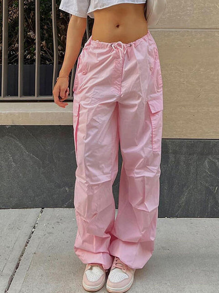Drawstring Waist Cargo Pants