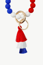 Load image into Gallery viewer, Contrast Tassel Bead Wristlet Key Chain
