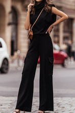 Load image into Gallery viewer, Turtleneck Sleeveless Top and Pocketed Pants Set