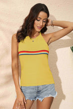 Load image into Gallery viewer, Rainbow Stripe Halter Neck Knit Tank