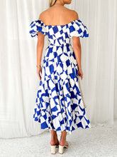 Load image into Gallery viewer, Tiered Smocked Puff Sleeve Dress