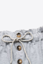Load image into Gallery viewer, Buttoned Drawstring Waist Cuffed Shorts