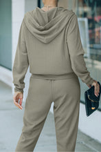 Load image into Gallery viewer, Zip-Up Long Sleeve Top and Pants Set