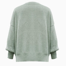 Load image into Gallery viewer, Round Neck Drop Shoulder Slit Sweater