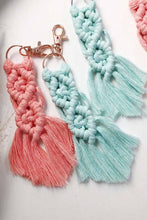 Load image into Gallery viewer, Assorted 4-Pack Macrame Fringe Keychain