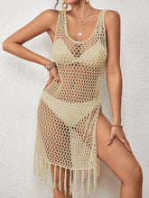 Load image into Gallery viewer, Cutout Wide Strap Cover Up with Tassel