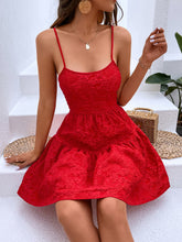 Load image into Gallery viewer, Textured Spaghetti Strap Cutout Dress