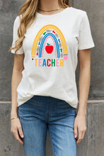 Load image into Gallery viewer, Simply Love Full Size TEACHER Rainbow Graphic Cotton Tee