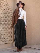 Load image into Gallery viewer, Ruffle Trim Wide Leg Slit Pants