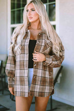 Load image into Gallery viewer, Plaid Dropped Shoulder Shirt Jacket