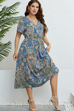 Load image into Gallery viewer, Printed Flutter Sleeve Midi Dress