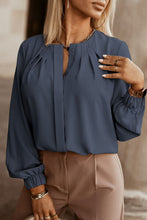 Load image into Gallery viewer, Button Up Round Neck Long Sleeve Shirt