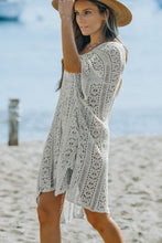 Load image into Gallery viewer, Openwork V-Neck Slit Cover Up