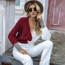 Load image into Gallery viewer, Color Block Twisted Long Sleeve Sweater