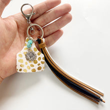 Load image into Gallery viewer, Turquoise Fringe Detail Key Chain
