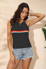 Load image into Gallery viewer, Rainbow Stripe Halter Neck Knit Tank