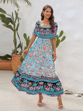 Load image into Gallery viewer, Floral Flounce Sleeve Midi Dress