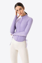 Load image into Gallery viewer, Side Drawstring Zip-Up Sports Jacket