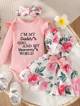 Load image into Gallery viewer, Baby Girl Round Neck Long Sleeve Top and Printed Dress Set