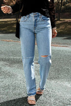 Load image into Gallery viewer, Distressed Straight Jeans