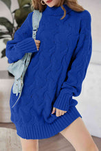 Load image into Gallery viewer, Cable-Knit Turtleneck Sweater Dress