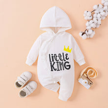 Load image into Gallery viewer, Baby Boy LITTLE KING Hooded Bodysuit