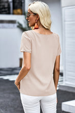 Load image into Gallery viewer, Buttoned V-Neck Short Sleeve Top