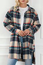 Load image into Gallery viewer, Plaid Button Up Long Sleeve Slit Shacket