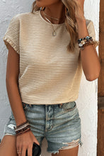 Load image into Gallery viewer, Textured Round Neck Short Sleeve Top