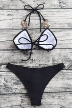 Load image into Gallery viewer, Chain Detail Tied Halter Neck Bikini Set