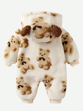 Load image into Gallery viewer, Baby Bear Zip Up Long Sleeve Hooded Jumpsuit
