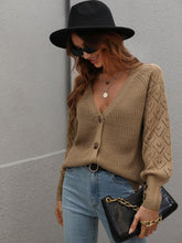 Load image into Gallery viewer, Rib-Knit Plunge Raglan Sleeve Cardigan