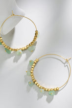 Load image into Gallery viewer, Turquoise Stainless Steel Hoop Earrings