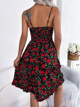 Load image into Gallery viewer, Printed Plunge Cap Sleeve Cami Dress