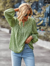 Load image into Gallery viewer, Printed Half Button Gathered Detail Blouse