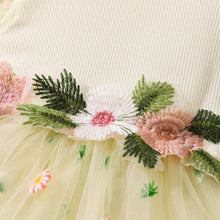 Load image into Gallery viewer, Embroidered Round Neck Flutter Sleeve Dress