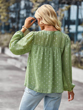 Load image into Gallery viewer, Printed Half Button Gathered Detail Blouse