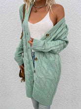 Load image into Gallery viewer, Cable-Knit Button Down Cardigan with Pockets